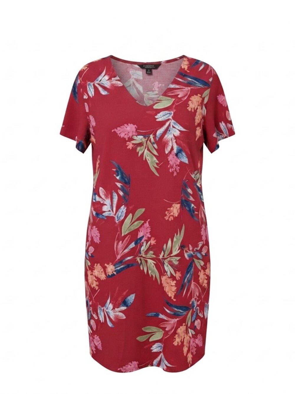 Christian Siriano Red Summer Casual NWT XL Short Sleeve Floral Dress